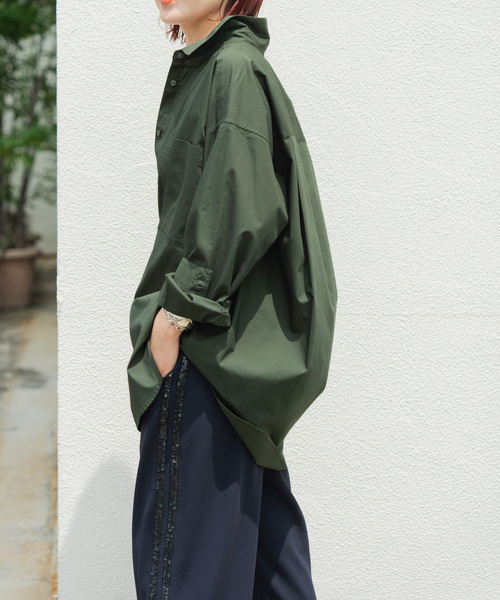 Spick & Span(スピックアンドスパン)の「《WEB限定カラー有り / 追加》50コットンオーバーシャツ(シャツ/ブラウス・レディース・サックスブルー/その他8/その他15/ホワイト/カーキ・FREE)」の19枚目の写真