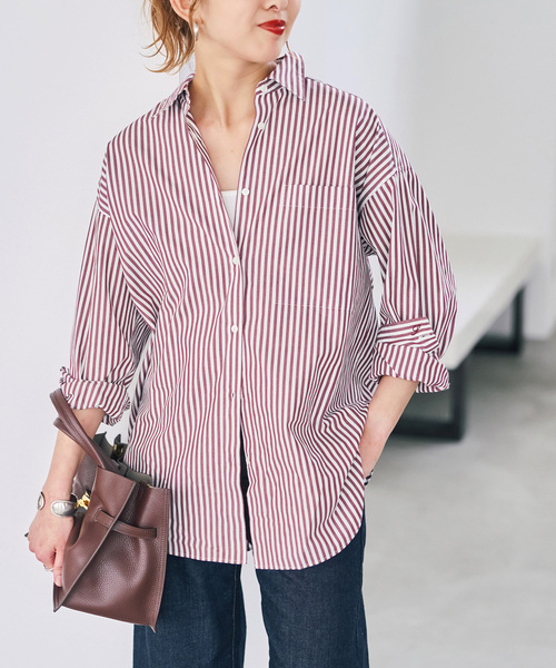 Spick & Span(スピックアンドスパン)の「《WEB限定カラー有り / 追加》50コットンオーバーシャツ(シャツ/ブラウス・レディース・サックスブルー/その他8/その他15/ホワイト/カーキ・FREE)」の22枚目の写真