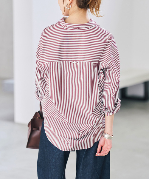 Spick & Span(スピックアンドスパン)の「《WEB限定カラー有り / 追加》50コットンオーバーシャツ(シャツ/ブラウス・レディース・サックスブルー/その他8/その他15/ホワイト/カーキ・FREE)」の21枚目の写真