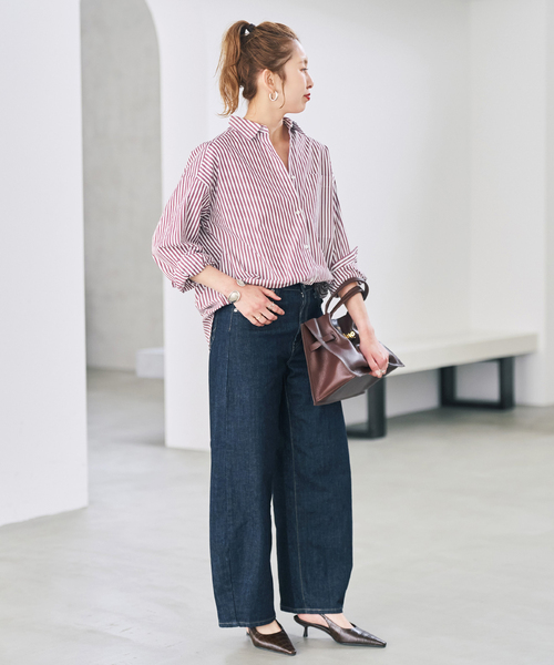 Spick & Span(スピックアンドスパン)の「《WEB限定カラー有り / 追加》50コットンオーバーシャツ(シャツ/ブラウス・レディース・サックスブルー/その他8/その他15/ホワイト/カーキ・FREE)」の20枚目の写真