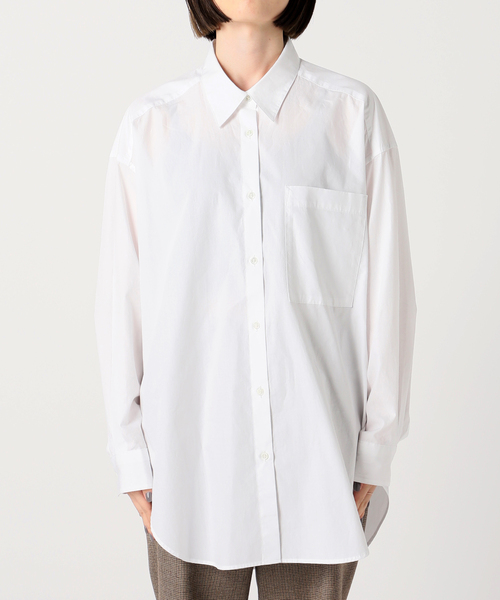 Spick & Span(スピックアンドスパン)の「《WEB限定カラー有り / 追加》50コットンオーバーシャツ(シャツ/ブラウス・レディース・サックスブルー/その他8/その他15/ホワイト/カーキ・FREE)」の8枚目の写真