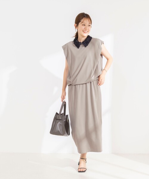 NOLLEY’S(ノーリーズ)の「《セットアップ対応/接触冷感》【BECシリーズ】ウォッシャブルハイスペックジャージギャザータイトスカート(スカート・レディース・ベージュ/ブラック・36/38)」の18枚目の写真