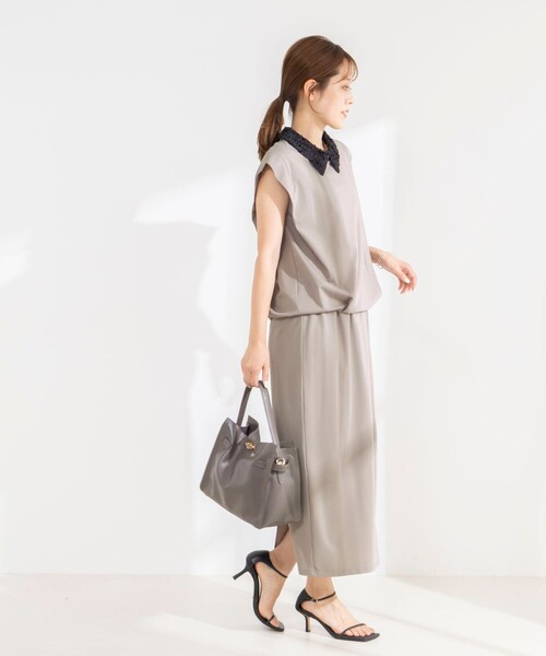 NOLLEY’S(ノーリーズ)の「《セットアップ対応/接触冷感》【BECシリーズ】ウォッシャブルハイスペックジャージギャザータイトスカート(スカート・レディース・ベージュ/ブラック・36/38)」の19枚目の写真