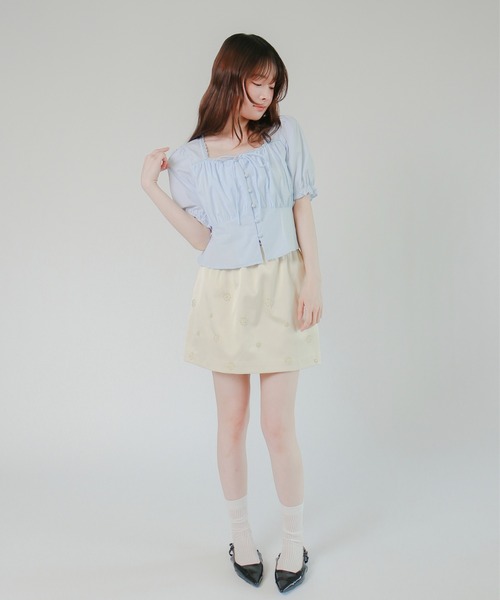 mic by Olu.(ミックバイオルドット)の「< ZOZOTOWN限定 >パフリボンブラウス(シャツ/ブラウス・レディース・ベビーピンク/ライトブルー/ホワイト・FREE)」の12枚目の写真