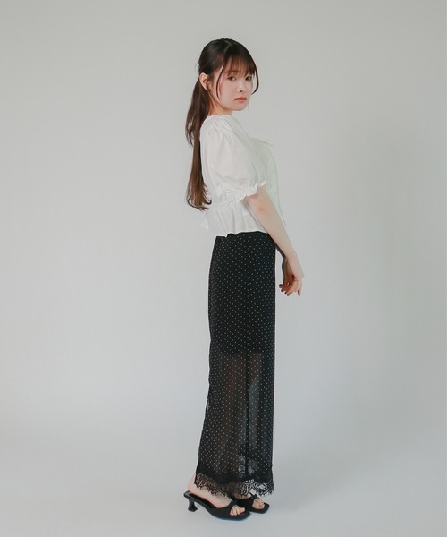 mic by Olu.(ミックバイオルドット)の「< ZOZOTOWN限定 >パフリボンブラウス(シャツ/ブラウス・レディース・ベビーピンク/ライトブルー/ホワイト・FREE)」の7枚目の写真