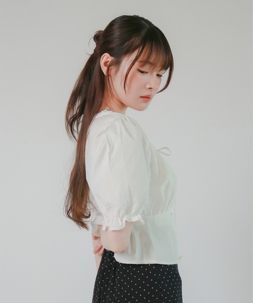 mic by Olu.(ミックバイオルドット)の「< ZOZOTOWN限定 >パフリボンブラウス(シャツ/ブラウス・レディース・ベビーピンク/ライトブルー/ホワイト・FREE)」の6枚目の写真