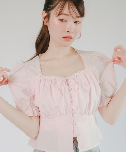 mic by Olu.(ミックバイオルドット)の「< ZOZOTOWN限定 >パフリボンブラウス(シャツ/ブラウス・レディース・ベビーピンク/ライトブルー/ホワイト・FREE)」の15枚目の写真