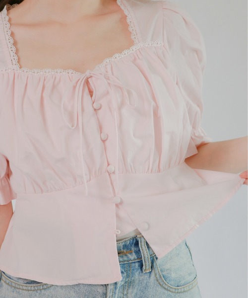 mic by Olu.(ミックバイオルドット)の「< ZOZOTOWN限定 >パフリボンブラウス(シャツ/ブラウス・レディース・ベビーピンク/ライトブルー/ホワイト・FREE)」の19枚目の写真