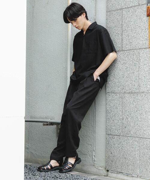 SENSE OF PLACE by URBAN RESEARCH(センスオブプレイスバイアーバンリサーチ)の「リネンブレンド2タックテーパードパンツ(その他パンツ・メンズ・ブラック/ベージュ・LARGE/MEDIUM)」の8枚目の写真