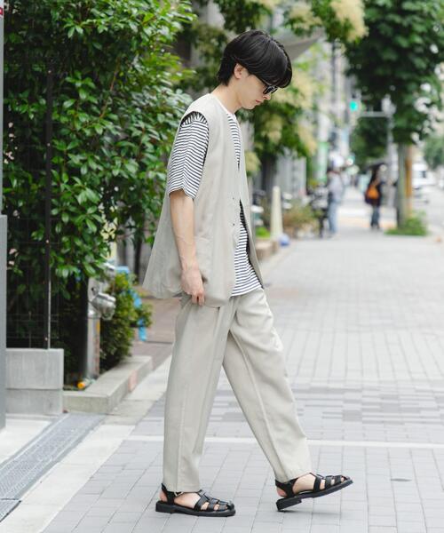SENSE OF PLACE by URBAN RESEARCH(センスオブプレイスバイアーバンリサーチ)の「リネンブレンド2タックテーパードパンツ(その他パンツ・メンズ・ブラック/ベージュ・LARGE/MEDIUM)」の22枚目の写真