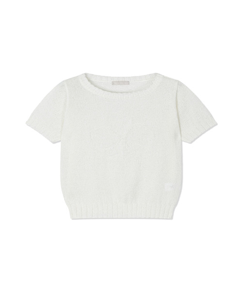 Yuje(ユジェ)の「FLOWER SHADOW KNIT (3color)(ニット/セーター・レディース・ホワイト/イエロー/ミント・FREE)」の1枚目の写真