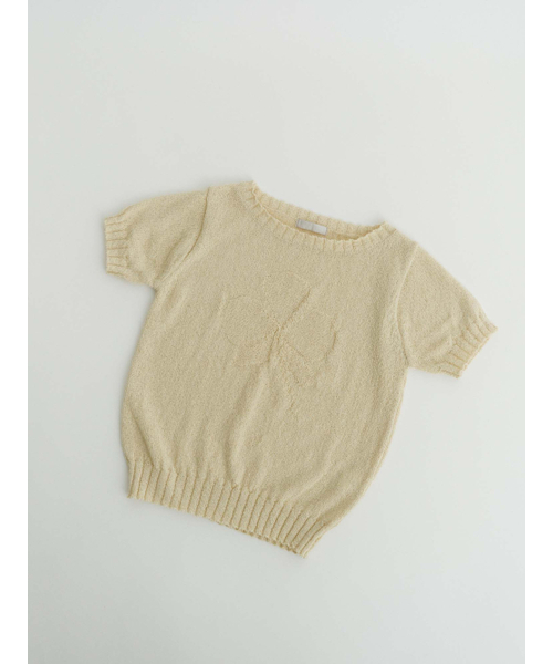 Yuje(ユジェ)の「FLOWER SHADOW KNIT (3color)(ニット/セーター・レディース・ホワイト/イエロー/ミント・FREE)」の4枚目の写真