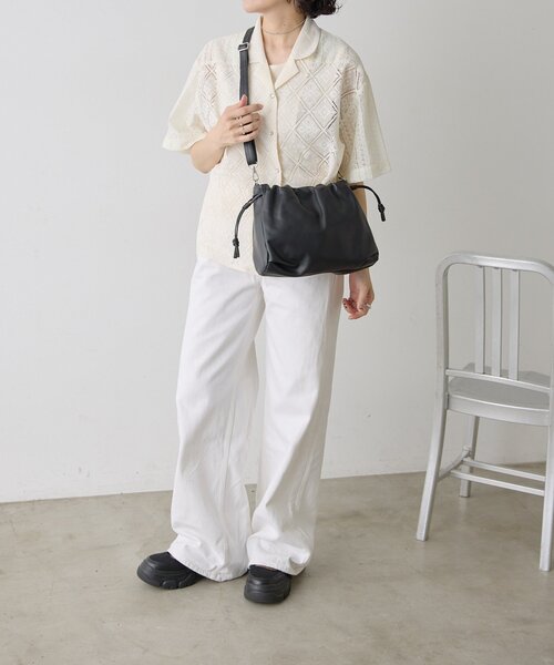 ear PAPILLONNER（イアパピヨネ）の「レザー巾着ショルダーバッグSサイズ《本革/2way》（ショルダーバッグ・レディース・ブラウン/ブラック・FREE）」の15枚目の写真