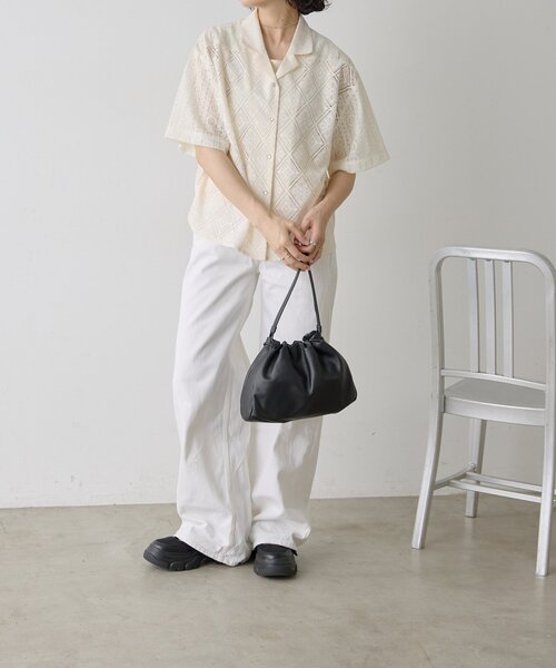 ear PAPILLONNER（イアパピヨネ）の「レザー巾着ショルダーバッグSサイズ《本革/2way》（ショルダーバッグ・レディース・ブラウン/ブラック・FREE）」の18枚目の写真