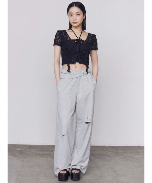 EMODA(エモダ)の「ラッフルカットツインセット(Tシャツ/カットソー・レディース・グレー/ホワイト/ブラック・FREE)」の19枚目の写真