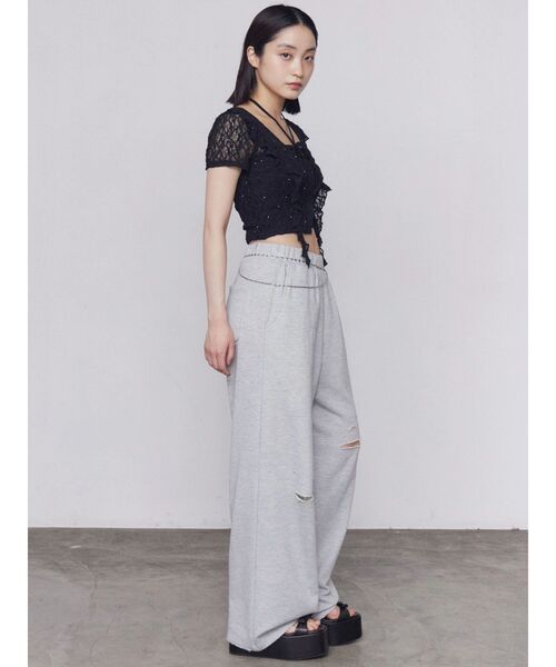 EMODA(エモダ)の「ラッフルカットツインセット(Tシャツ/カットソー・レディース・グレー/ホワイト/ブラック・FREE)」の20枚目の写真