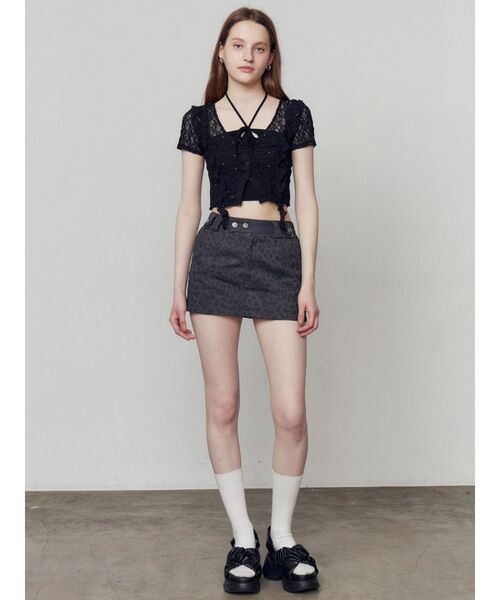 EMODA(エモダ)の「ラッフルカットツインセット(Tシャツ/カットソー・レディース・グレー/ホワイト/ブラック・FREE)」の22枚目の写真