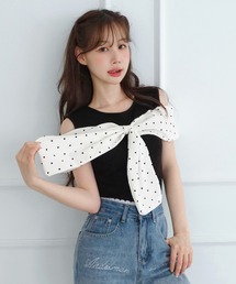 オフショルダー」に該当するトップス（リボン）ファッション通販