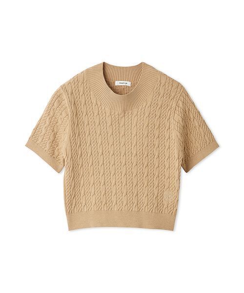 FRAY I.D(フレイアイディー)の「【ウォッシャブル】ハーフスリーブケーブルニットトップ(ニット/セーター・レディース・ベージュ/グレー/ホワイト/レッド・F)」の17枚目の写真