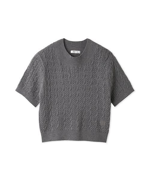 FRAY I.D(フレイアイディー)の「【ウォッシャブル】ハーフスリーブケーブルニットトップ(ニット/セーター・レディース・ベージュ/グレー/ホワイト/レッド・F)」の19枚目の写真