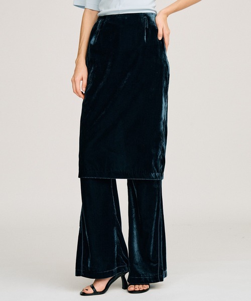 PRANK PROJECT(プランクプロジェクト)の「【2026Autumn Pre-Order】レイヤードベロアパンツ / Layered Velour Pants(その他パンツ・レディース・カーキ/ネイビー・38/36)」の1枚目の写真