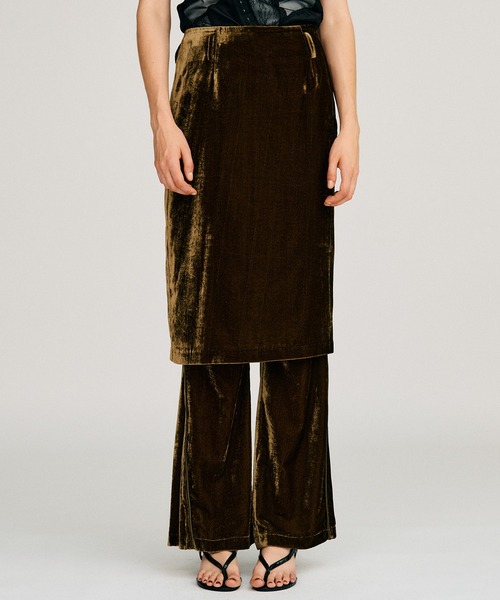 PRANK PROJECT(プランクプロジェクト)の「【2026Autumn Pre-Order】レイヤードベロアパンツ / Layered Velour Pants(その他パンツ・レディース・カーキ/ネイビー・38/36)」の2枚目の写真