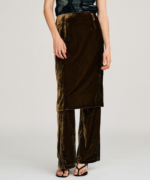 PRANK PROJECT(プランクプロジェクト)の「【2026Autumn Pre-Order】レイヤードベロアパンツ / Layered Velour Pants(その他パンツ・レディース・カーキ/ネイビー・38/36)」の7枚目の写真