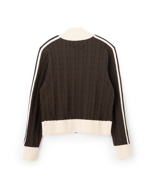 FILA（フィラ）の「CABLE KNIT TRACK TOP / ケーブルニット　トラックトップ（その他トップス・レディース・ネイビー/オフホワイト/ブラウン・L/XL/M）」の4枚目の写真