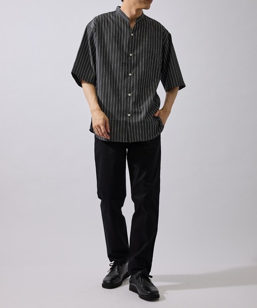 LE CERCLE par rope'（ルセルクルパーロペ）の「スキッパーバンドカラーストライプシャツ（シャツ/ブラウス・メンズ・ホワイト/ブラック・LL/L/M）」の22枚目の写真
