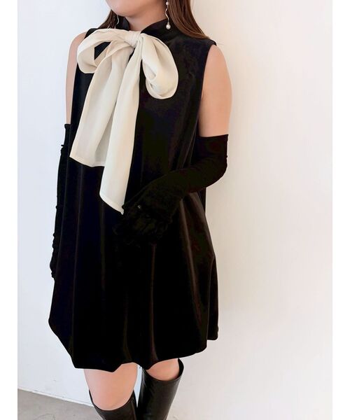 LAGUNAMOON(ラグナムーン)の「LADYベロアバルーンニミワンピース(ワンピース・レディース・レッド/ブラック・MEDIUM/SMALL)」の15枚目の写真