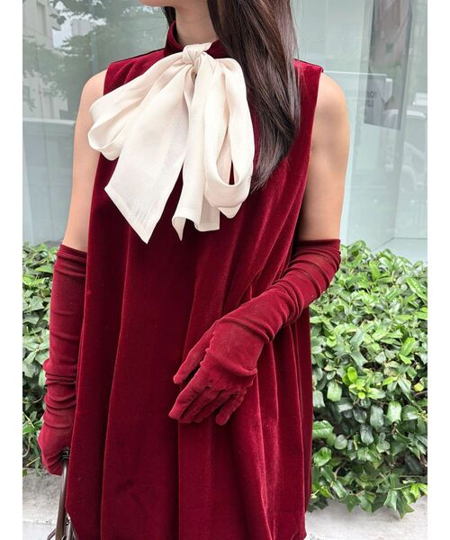 LAGUNAMOON(ラグナムーン)の「LADYベロアバルーンニミワンピース(ワンピース・レディース・レッド/ブラック・MEDIUM/SMALL)」の1枚目の写真