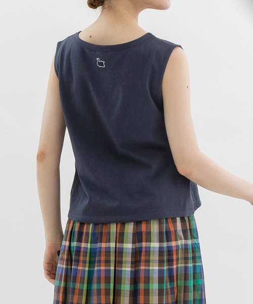 nop de nod（ノップドゥノッド）の「エンブロイダリーノースリーブカットソー（Tシャツ/カットソー・レディース・オフホワイト/ブラウン/ネイビー・M）」の15枚目の写真