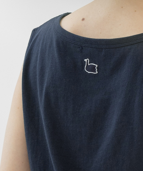 nop de nod（ノップドゥノッド）の「エンブロイダリーノースリーブカットソー（Tシャツ/カットソー・レディース・オフホワイト/ブラウン/ネイビー・M）」の17枚目の写真