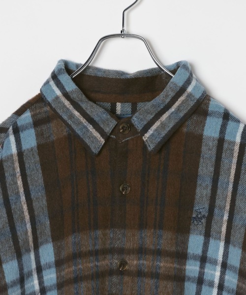LEPSIM(レプシィム)の「【BEVERLY HILLS POLO CLUB】シャギーチェックシャツ 683628(シャツ/ブラウス・レディース・ブラウン/オレンジ/グリーン/マルチ/ピンク・FREE)」の7枚目の写真