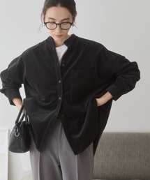 オーバーサイズ コーデュロイ バンドカラーシャツ / 長袖 / 秋服