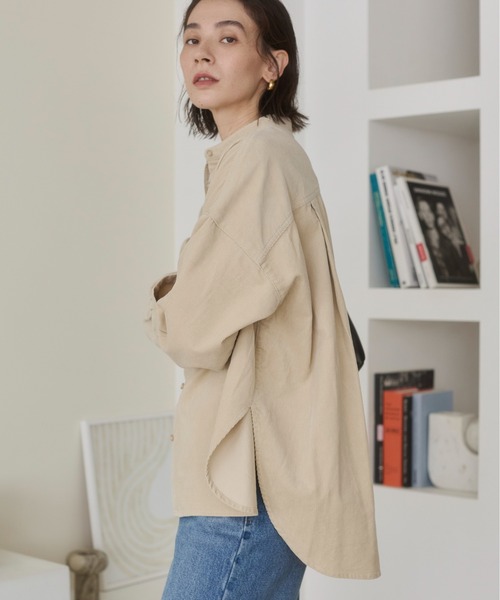 ANGIE(アンジー)の「オーバーサイズ コーデュロイ バンドカラーシャツ / 長袖 / 秋服(シャツ/ブラウス・レディース・アイボリー/ダークブラウン/ブラック・FREE)」の11枚目の写真