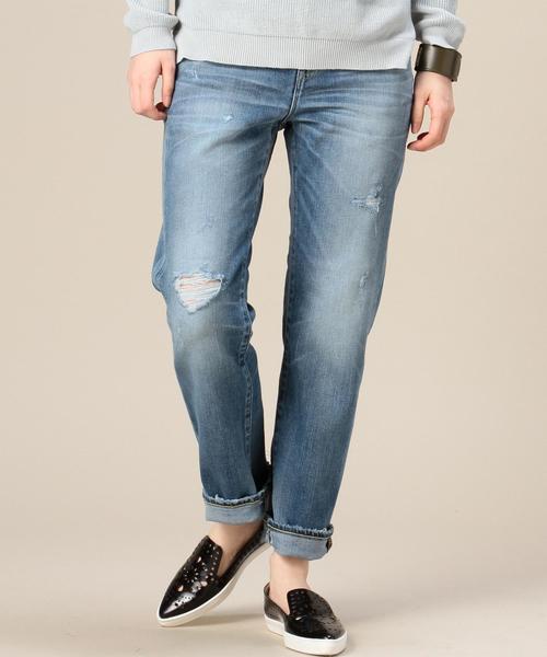 BEAUTY&YOUTH UNITED ARROWS(ビューティーアンドユースユナイテッドアローズ)の「BY RED CARD ダメージデニムパンツ◆(デニムパンツ・レディース・ネイビー・22/23)」の1枚目の写真