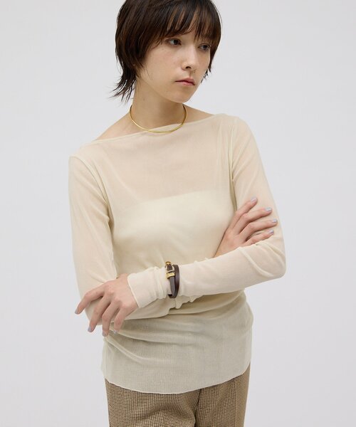 Whim Gazette(ウィムガゼット)の「フロッキーギャザープルオーバー(Tシャツ/カットソー・レディース・チャコールグレー/ブラック/オフホワイト・FREE)」の1枚目の写真