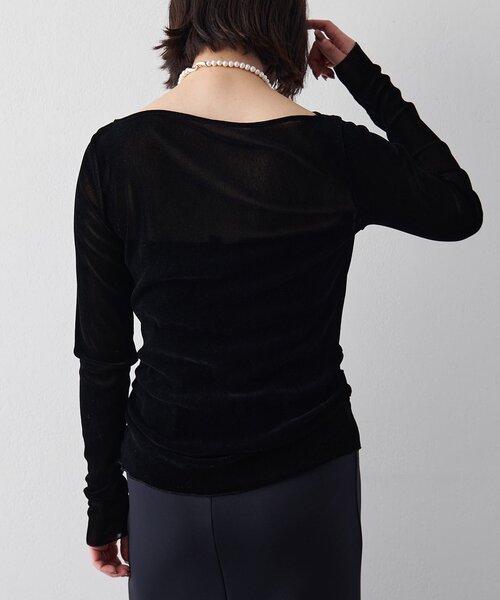 Whim Gazette(ウィムガゼット)の「フロッキーギャザープルオーバー(Tシャツ/カットソー・レディース・チャコールグレー/ブラック/オフホワイト・FREE)」の17枚目の写真