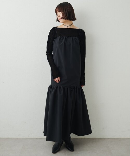 Whim Gazette(ウィムガゼット)の「フロッキーギャザープルオーバー(Tシャツ/カットソー・レディース・チャコールグレー/ブラック/オフホワイト・FREE)」の7枚目の写真
