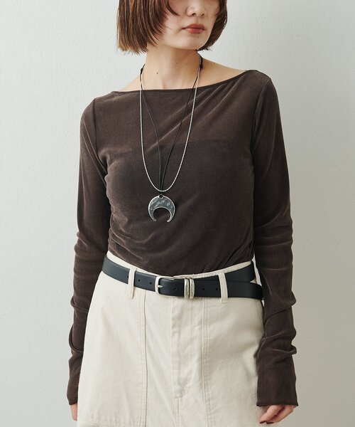 Whim Gazette(ウィムガゼット)の「フロッキーギャザープルオーバー(Tシャツ/カットソー・レディース・チャコールグレー/ブラック/オフホワイト・FREE)」の22枚目の写真
