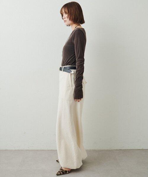 Whim Gazette(ウィムガゼット)の「フロッキーギャザープルオーバー(Tシャツ/カットソー・レディース・チャコールグレー/ブラック/オフホワイト・FREE)」の12枚目の写真