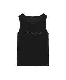 LETTERING SLEEVELESS TOP_BLACK