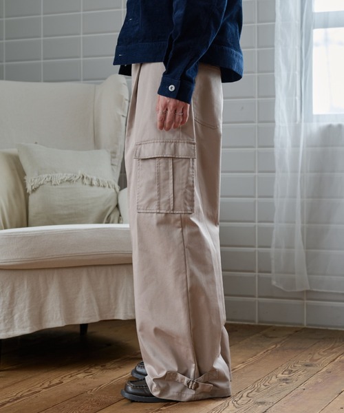 sedacle(セダクル)の「Wide Cargo Chino Pants/ワイドカーゴチノパンツ(チノパンツ・メンズ・ベージュ/ブラック・MEDIUM/LARGE/SMALL)」の4枚目の写真