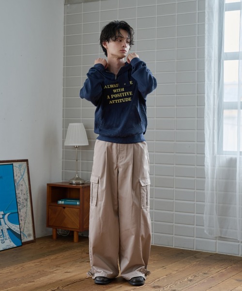 sedacle(セダクル)の「Wide Cargo Chino Pants/ワイドカーゴチノパンツ(チノパンツ・メンズ・ベージュ/ブラック・MEDIUM/LARGE/SMALL)」の10枚目の写真