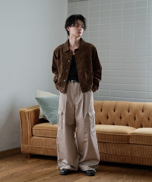 sedacle(セダクル)の「Wide Cargo Chino Pants/ワイドカーゴチノパンツ(チノパンツ・メンズ・ベージュ/ブラック・MEDIUM/LARGE/SMALL)」の8枚目の写真
