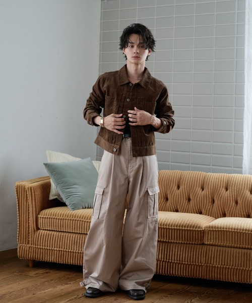 sedacle(セダクル)の「Wide Cargo Chino Pants/ワイドカーゴチノパンツ(チノパンツ・メンズ・ベージュ/ブラック・MEDIUM/LARGE/SMALL)」の7枚目の写真
