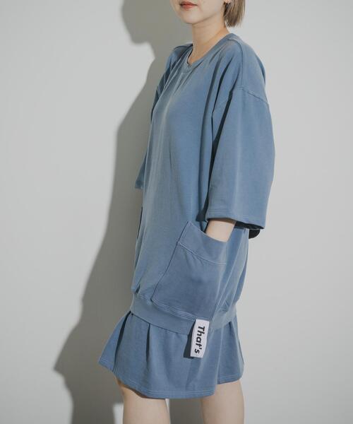 THE GOODLAND MARKET(ザグッドランドマーケット)の「That’s The DRESS Relax(ワンピース・レディース・ダークグレー/ライトブルー・ONE)」の2枚目の写真