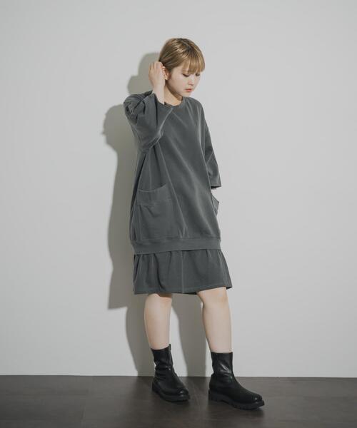 THE GOODLAND MARKET(ザグッドランドマーケット)の「That’s The DRESS Relax(ワンピース・レディース・ダークグレー/ライトブルー・ONE)」の7枚目の写真