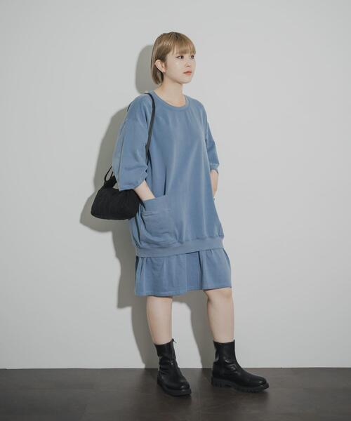 THE GOODLAND MARKET(ザグッドランドマーケット)の「That’s The DRESS Relax(ワンピース・レディース・ダークグレー/ライトブルー・ONE)」の22枚目の写真